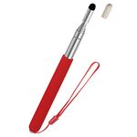 Kesoto Teachers Pointer Stick, Telescopic Teaching Pointer, Retractable Classroom Whiteboard Pointer Extendable for Teachers, Guides, Coach with A Lanyard & Felt Head, Extends to 39.4'' - Red