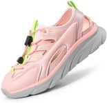 DREAM PAIRS Boys Girls Summer Outdoor Athletic Sport Sandals SDAS2401K Size 5 Big Kid Pink/Light Grey