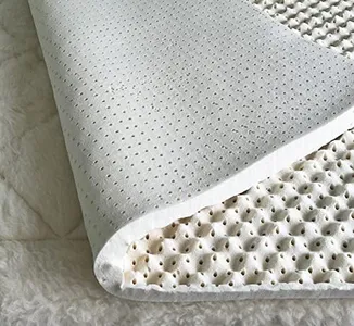 2.4" Green Natural Organic Egg Crate Latex Mattress Topper Queen Size - Medium Firm - GOLS Certified Organic Convoluted Latex Foam - Pressure Point Back Pain Relief Sleeps Cool Breathable Bed Pad