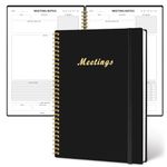 Meeting Notebook for Work with Action Items, Meeting Planner Notebook for Work Organization, Agenda Planner for Note Taking, Office/ Business Project Management Notebook, Office Supplies, for Men & Women,160 pages (7x10”)