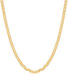 Barzel Mariner Chain Necklace for Women, 18K Gold Plated Mariner Chain (18 Inches, 3MM Gold)