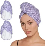 Turbie Twist Microfiber Hair Towel Wrap for Women and Men | 2 Pack | Bathroom Essential Accessories | Quick Dry Hair Turban for Drying Curly, Long & Thick Hair (Purple Signature)