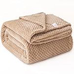 GLS Home Luxury Throw Blanket King Size Waffle Honey Comb Throw Blanket Super Soft Lightweight Warm Cosy Fleece Throws for Couch Bedspread Travel Sofa Throw Blanket (Mink, King - 200x240cm)