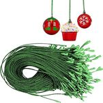 R’ND Toys Christmas Ornament Hooks – Tree Easy Ribbon Snap Fastening Metallic Decorating String Hangers for Hanging Decorations - Pack of 200 (Green)