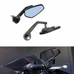 Ozango Bike Handle Bar Rear View Mirror Side Fancy Mirror Black Set Of 2 Compatible For Yamaha FZ-S