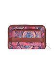 ZOUK Women's Vegan Leather and Jute Space Chakra Print Handmade Classic Wallet with Mobile Phone Pocket - Multicolour