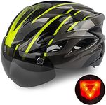 Shinmax Bike Helmet Men Women with Detachable Magnetic Goggles and LED Rear Light,CPSC CPC Certificated Bicycle Helmet Adjustable Size Road Mountain Bike Helmet Lightweight Cycling Helmet SM-T13