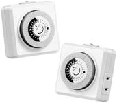 DEWENWILS Indoor Timers for Electrical Outlets, 24 Hour Cycle Plug-in Mechanical Timer, 30-Minute Intervals, 1 Polarized Outlet, for Christmas Lights, Room Lights, ETL Listed, 2 Pack