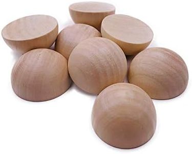 Unfinished Split Wood Balls 20 Pcs 2 Inch Diameters Half Wooden Balls Mini Hemisphere Half Craft Balls for DIY Projects Kids Arts and Craft Supplies