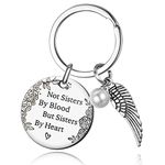 Best Friend Keychain- Not Sisters By Blood But Sisters By Heart Keychain, Sister Gift,Gift for Sister,Sister Birthday Gift