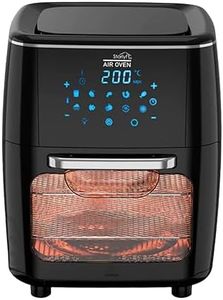 JML 12L Air Fryer Oven - 4 in 1 Rotisserie Airfryer to Cook, Fry, Roast, Bake and Dehydrate, No Oil Fry, Large Touchscreen, 10 Pre Set Modes, Reheat Mode - 2 Air Flow Racks, Cage and Drip Tray