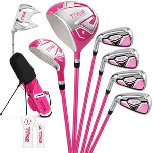 Golf Clubs Set for Women Left Hand Pink 7 Pieces