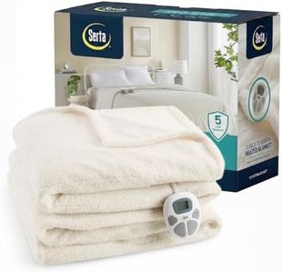 Serta Heated Blanket, Electric Queen Size Blanket, Soft, Warm, Fuzzy Heating Blanket Queen for Office, Couch, 1-12 hr Auto Shut Off Timer, 10 Lv Heat Setting, ETL Certified, Queen 84" x 90" Ivory