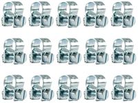 Hose Clips 15Pcs 8-10mm Hose Clip Clamps Pipe Repair Clamp Mini Petrol Fuel Line Clamps Perfect for Securing Small Diameter Hoses Silver Iron Galvanized Non-Stainless Steel Material