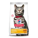 Hill's Science Diet Dry Cat Food, Adult, Urinary & Hairball Control, Chicken Recipe, 15.5 Lb Bag