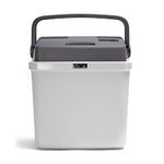 Hi-Gear 20 Litre Cooler with Integrated Handle, 12V In Car Socket, Portable, Spacious, Insulated, 20L Electric Cool Box, Camping, Travel, Picnics, Festivals, Caravan, Motorhome, Boat, Grey