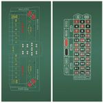 DA VINCI Craps and Roulette 2-Sided 36x72-Inch Casino Felt Layout