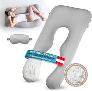 mimi kalu® Seitenschläferkissen mit Memory Foam [Formstabil] inkl. 100% Soft-Cotton Bezug und Schlafmaske | Schwangerschaftskissen zum Schlafen | Kissen | Stillkissen | Kuschelkissen | Komfortkissen