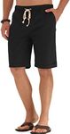 NITAGUT Men's Linen Casual Classic Fit Short (L(US 37-39), 011Black)