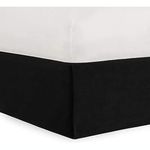 Shop Bedding Tailored Velvet Bed Skirt with Split Corner 21inch Drop-Full, Black Modern Dust Ruffle, High-End