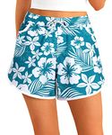 APTRO Women Swim Shorts Board Shorts Swimming Surf Beach Shorts Bikini Bottoms Quick Dry Ladies Swim Trunks Blue Flowers WS065 M