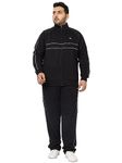 YHA Men's Plus Size Winter High Neck Tracksuit Charcoal Black