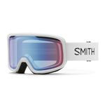 SMITH Frontier Goggles with Carbonic-x Lens – Performance Snowsports Goggles with Replaceable Lens for Skiing & Snowboarding – for Men & Women – White + Blue Sensor Mirror Lens