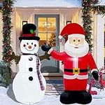 Twinkle Star Set of 2 Christmas Inflatables Lighted Santa Claus and Snowman, 4FT Blow Up Indoor Outdoor Xmas Decor Lawn Yard Garden Decorations