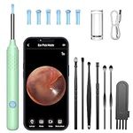 LMECHN Ear Wax Removal, Ear Cleaner, Earwax Remover Tool with HD Camera, Wireless Endoscope Ear Camera Ear Pick Cleaning Kit, for iPhone, iPad & Android Phones Green