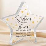 Sister Gifts - Acrylic Star Plaque Sister Birthday Gifts, Sister Gifts from Sister Brother, Funny Birthday Gifts for Sister, Unique Big Sister Gifts, Ideal Wedding Present for Sister