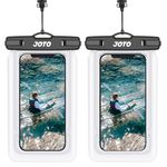 JOTO 2 Pack Floating Waterproof Phone Pouch Up to 7", IPX8 Floatable Underwater Phone Case Cellphone Dry Bag for iPhone 17/Air 16 15 14 13 12 Pro Max Xs Max XR X 8 7 Plus SE/Galaxy S24 S23 S22- Clear