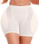 YINGKE Women's Seamless Control Panty Knickers Removable Pads Shapewear Underwear Butt Lifter Boyshorts (M, Low Skin)