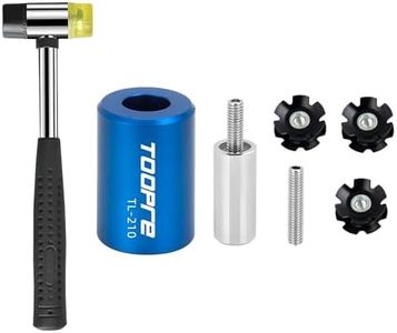 Ragyzity 7 PCS Bike Bicycle Fork Star Nut Setting Installer Install Tool with 3 Free Star Nuts, Bike Fork Installer Setting Tool and Rubber Hammers with Star Nuts, MTB Star Nut Tool