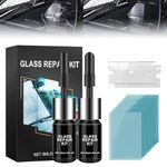 Windshield Repair kit,Windshield Crack Repair Kit 2 Bottles Car Glass Repair Kit Windshield Chip Repair Kit Cracks Gone Glass Repair Fluid Quick Fix for Chips,Cracks,Bulls-Eye,Star-Shape Cack (Black)