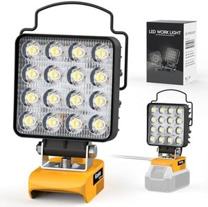 Ecarke 20V Cordless LED Work Light Compatible with DeWALT Batteries: 70W 7000LM Flashlight with Low Voltage Protection, 20V Tools Flood Light for Job Site, Securityand Outdoor Fishing
