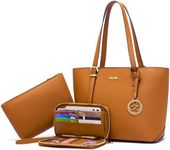 Purses And Wallets Set For Women Work Tote Satchel Handbags Shoulder Bag Top Handle Totes Purse With Matching Wallet, B11-3pcs/Set Brown