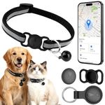 Cat Tracker Collar, Dog Tracker, Cat Tracke-r Compatible with iOS and Android, Real-Time Tracking No Monthly Fee, IP67 Waterproof Long Battery Life Smart Pet Tracke-r for Outdoor Adventures, Black