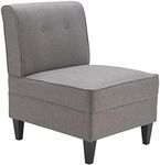 Serta Slipper Chair, Fabric, Modern Gray, Accent