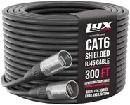 LyxPro 300 Feet Shielded CAT6 Ethercon Cable - Professional Audio & Lighting RJ45 Cable, Studio-Grade Sound Transmission, Extreme Durability - Black