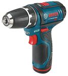 BOSCH Power Tools Drill Kit - PS31-2A - 12V, 3/8 Inch, Two Speed Driver, Cordless Drill Set - Includes Two Lithium Ion Batteries, 12V Charger, Screwdriver Bits & Soft Carrying Bag, Blue