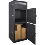 Barska Large Package Delivery Parcel Mail Steel Drop Box for Porch with Advanced Push Lock & Patented Shelf for Large Parcel