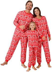 Weixinbuy Christmas Pajamas for Family Plaid Deer Christmas Pjs Sleepwear Matching Christmas Pjs for Family Couple Adult Kids Red & White Baby 3-6 Months