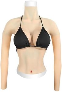 Silicone Breast Forms for Mastectomy D/E Cup Fake Boobs Halfbody Prosthesi with Arm Cosplay Sissy Chests for Crossdresser,Color 3,Cotton E Cup