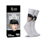 Major League Socks - NHL Los Angeles Kings - Wayne Gretzky LA - Hockey Fan Holiday Gift Unisex Apparel (Size 7-13)