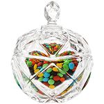 SOUJOY Glass Candy Jar, Crystal Transparent Sugar Dish with Lids, Large Covered Candy Bowl for Home Kitchen Office Desk