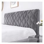 RTSFKFS Headboard Bed Cover Thickened Quilted Headboard Slipcover King Size Double/Single Elastic Bed Headboard Protective Cover Dustproof Headboard Cover Grey (Color : B, Size : 240cm(94 inch))