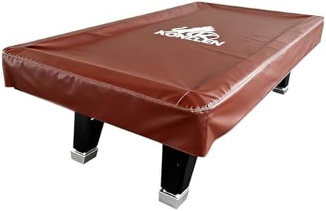 KONLLEN Pool Table Cover PU Leather Billiard Table Covers Indoor Outdoor Pool Table Cover Waterproof for 9 Feet Fitted Billiards Pool Accessories Brown