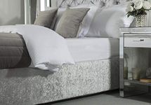 Belledorm Luxury Divan Base Wrap - Transforms a drab looking bed base - Crushed Velvet (Silver, Double)