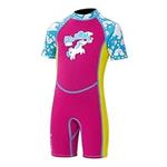 Yueta Kids Wetsuit, 2.5mm Neoprene Girls Wet Suit Shorty, Back Zipper Diving Suit for Swimming, Surfing, Water Sports