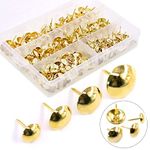 Rojdeal Golden Push Pin, Notice Board Pins Thumbtacks Pin Drawing Brass Plated Push Pins 300